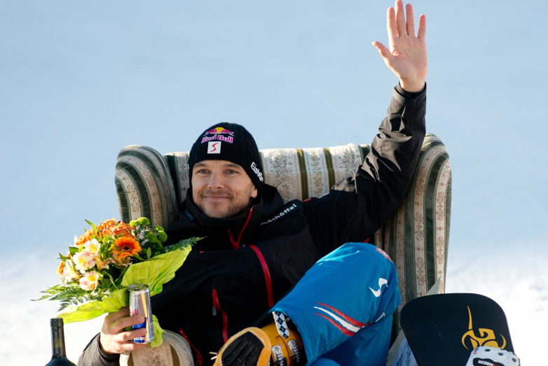Sigi Grabner farewell race in Bad Gastein 2014 - Sigi Grabner celebrating in Bad Gastein - Pic: FIS/Miha Matavz