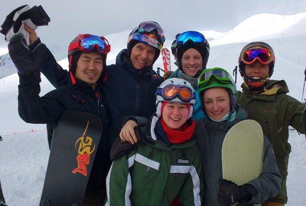 Sigi Grabner with Masaki Shiba, Chris Cummins, Kentaro Koshioka, Barbara Köppel and friend, Zettersfeld/Lienz - Pic: Private