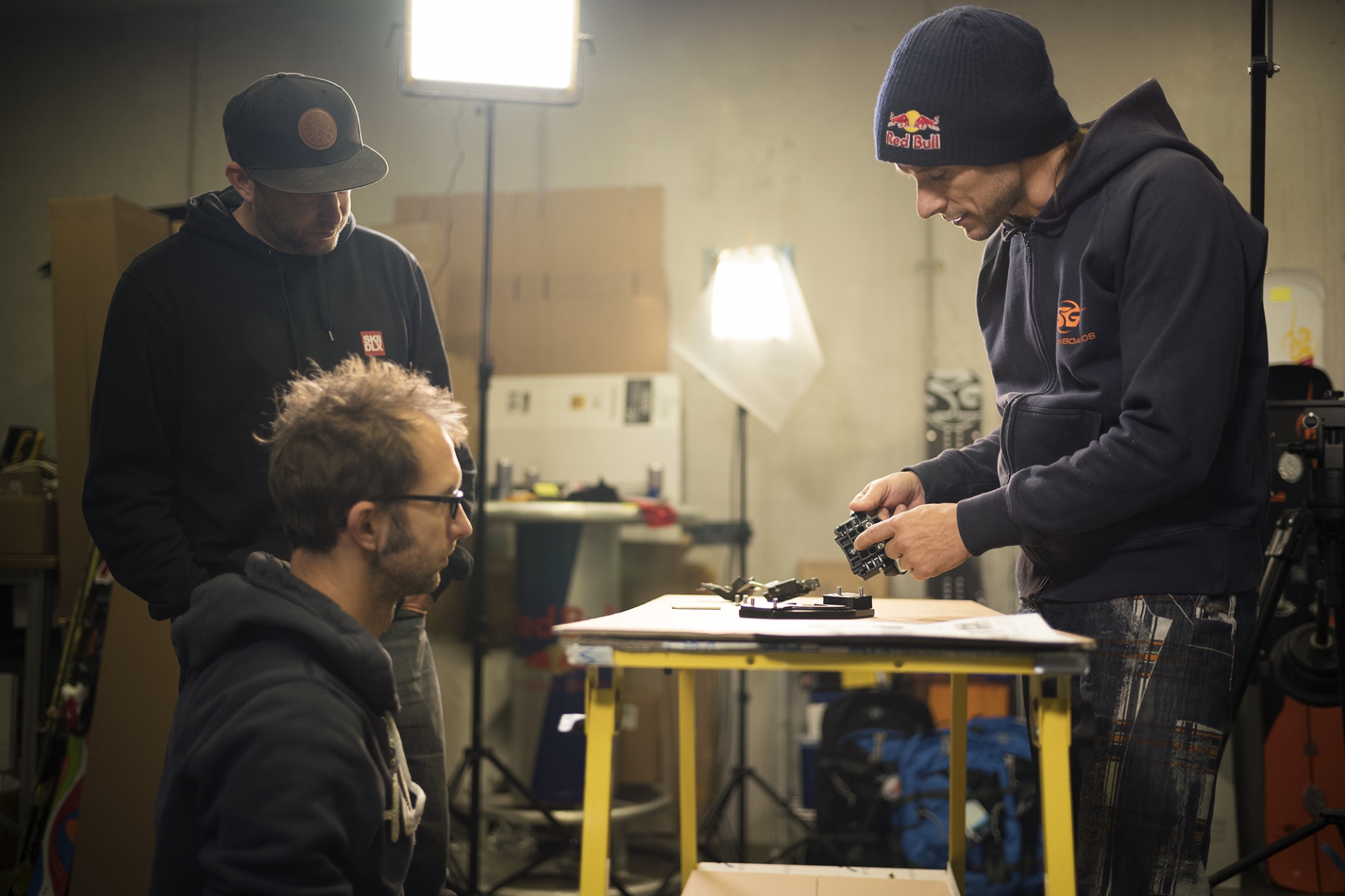Sigi Grabner Founder of SG Snowboards Videoshoot backstage at SG SNOWBOARDS - Pic: Do Hoon Kim
