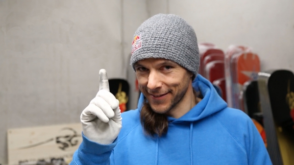 Sigi Grabner Video Shooting for SG SNOWBOARDS Silent Tuning Protect Raceboard, 2015 - Pic: Private